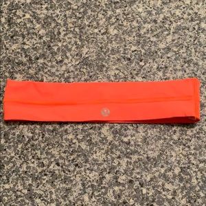 Lululemon bright neon orange headband EUC